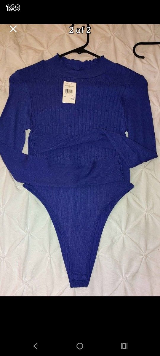 New Blue Bodysuit Size Large