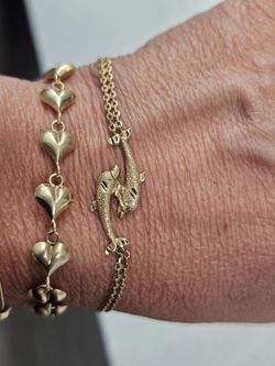 14k real gold dolphin bracelet