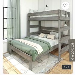 Farm house top bunk bed frame