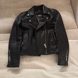 Women’s Small Leather Jacket - Straight To Hell