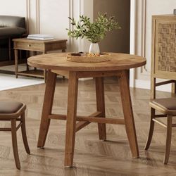 Tribesigns Solid Wood Round Dining Table, 31.5" Farmhouse Kitchen Table for 2-4 Brand New still in the box D504(D504 Table only