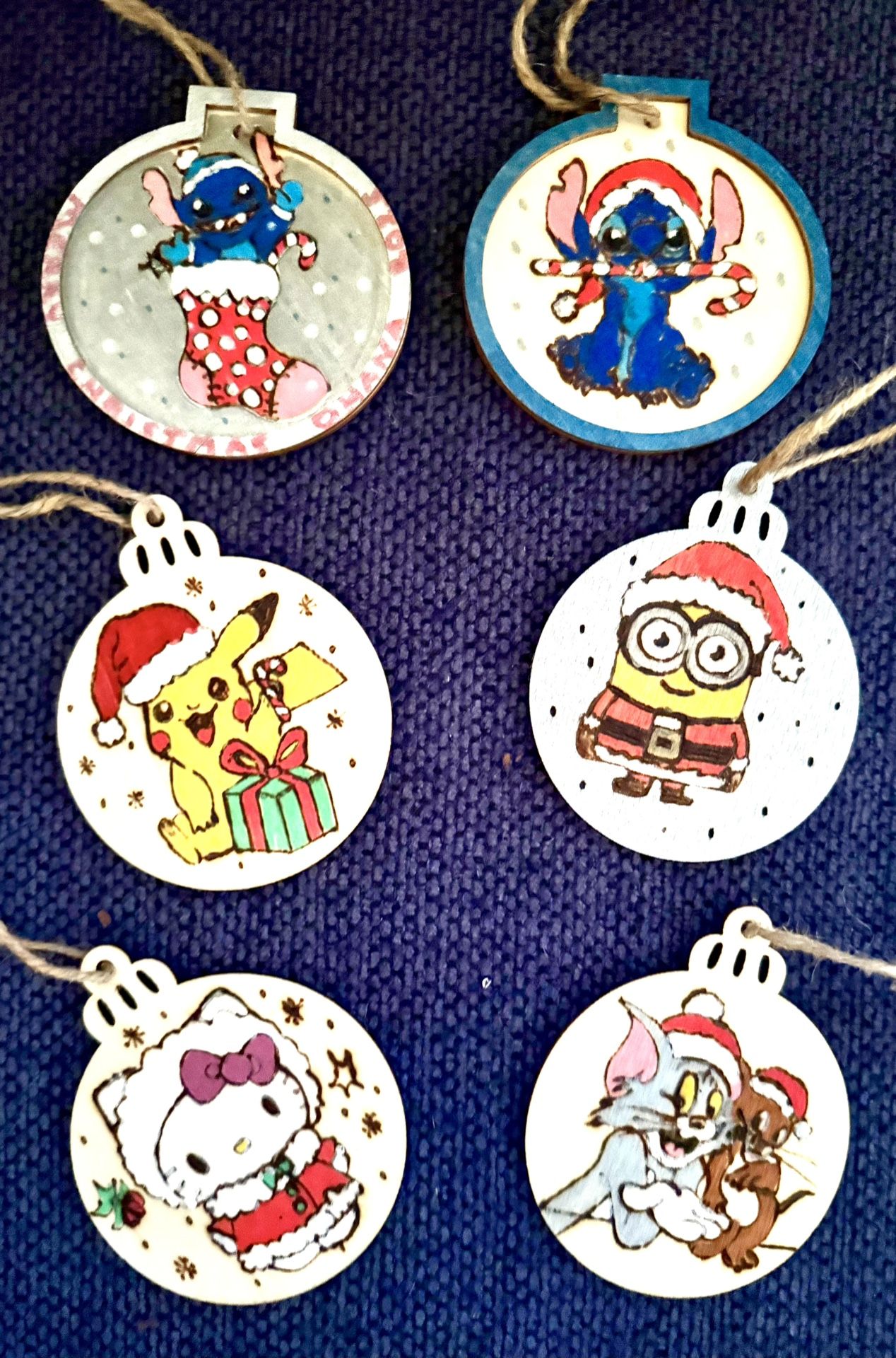 Woodburned Christmas Character Ornaments 