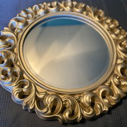 Antique Gold Round Mirror