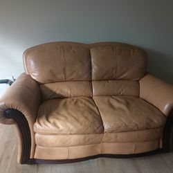 Leather Loveseat 