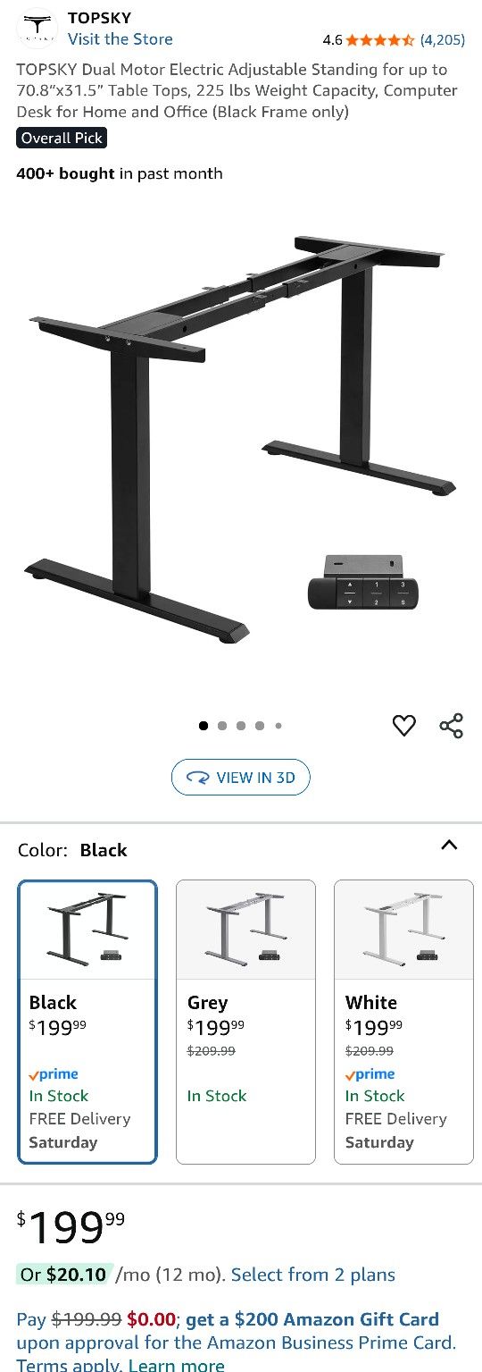 TOPSKY Dual Motor Electric Adjustable Standing Computer Desk with Table Top