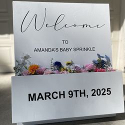 Event welcome sign (with flowers)