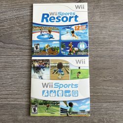 Wii Sports & Wii Resorts Nintendo Wii Games Bundle 