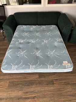 Green Sleeper Sofa with Pull-Out Mattress
