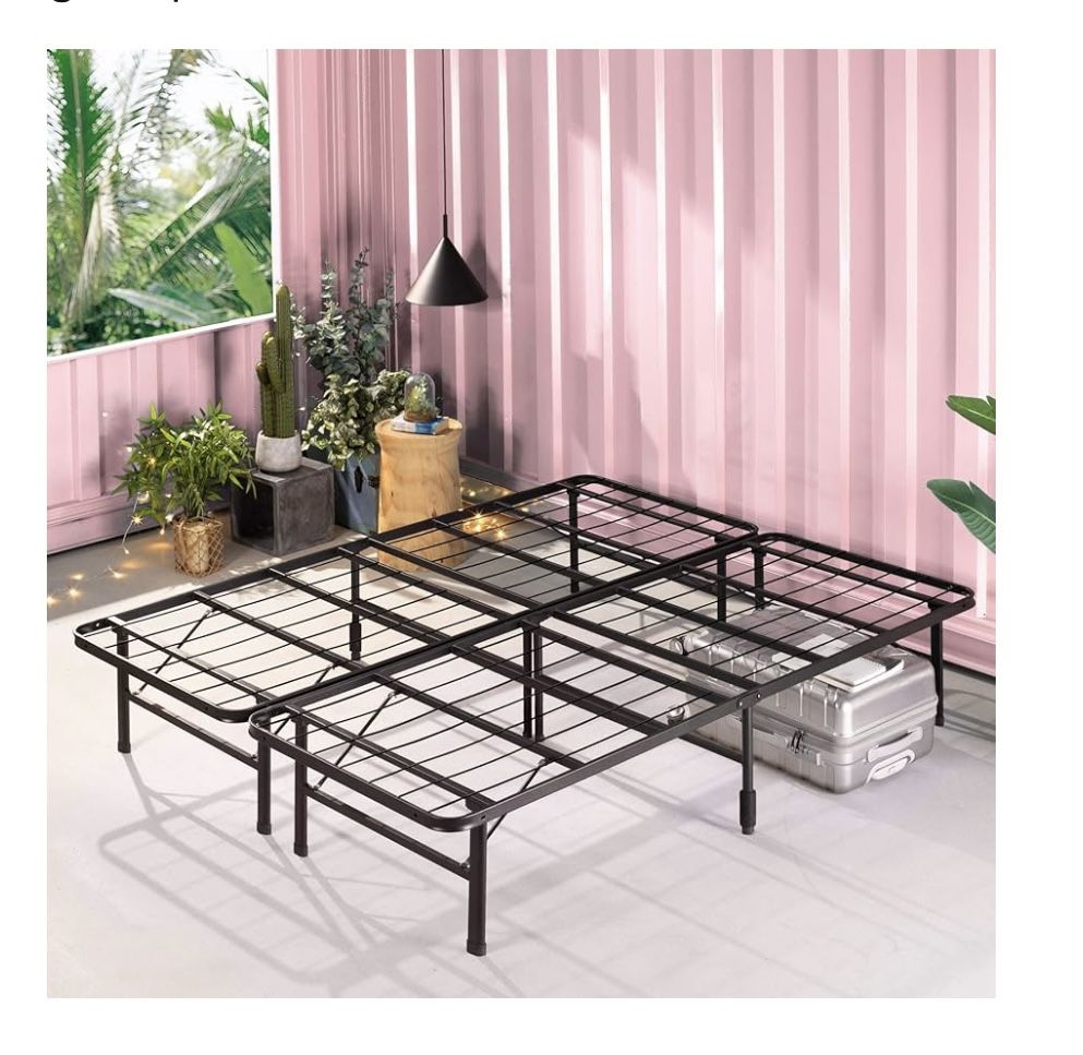 Full Bed Frame Fold Steel Platform