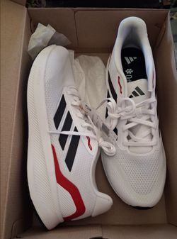 adidas Runfalcon 5 Running Shoes in white with black and red accents