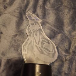 3D optical illusion wolf lamp