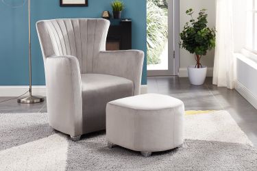 Grey velvet chair