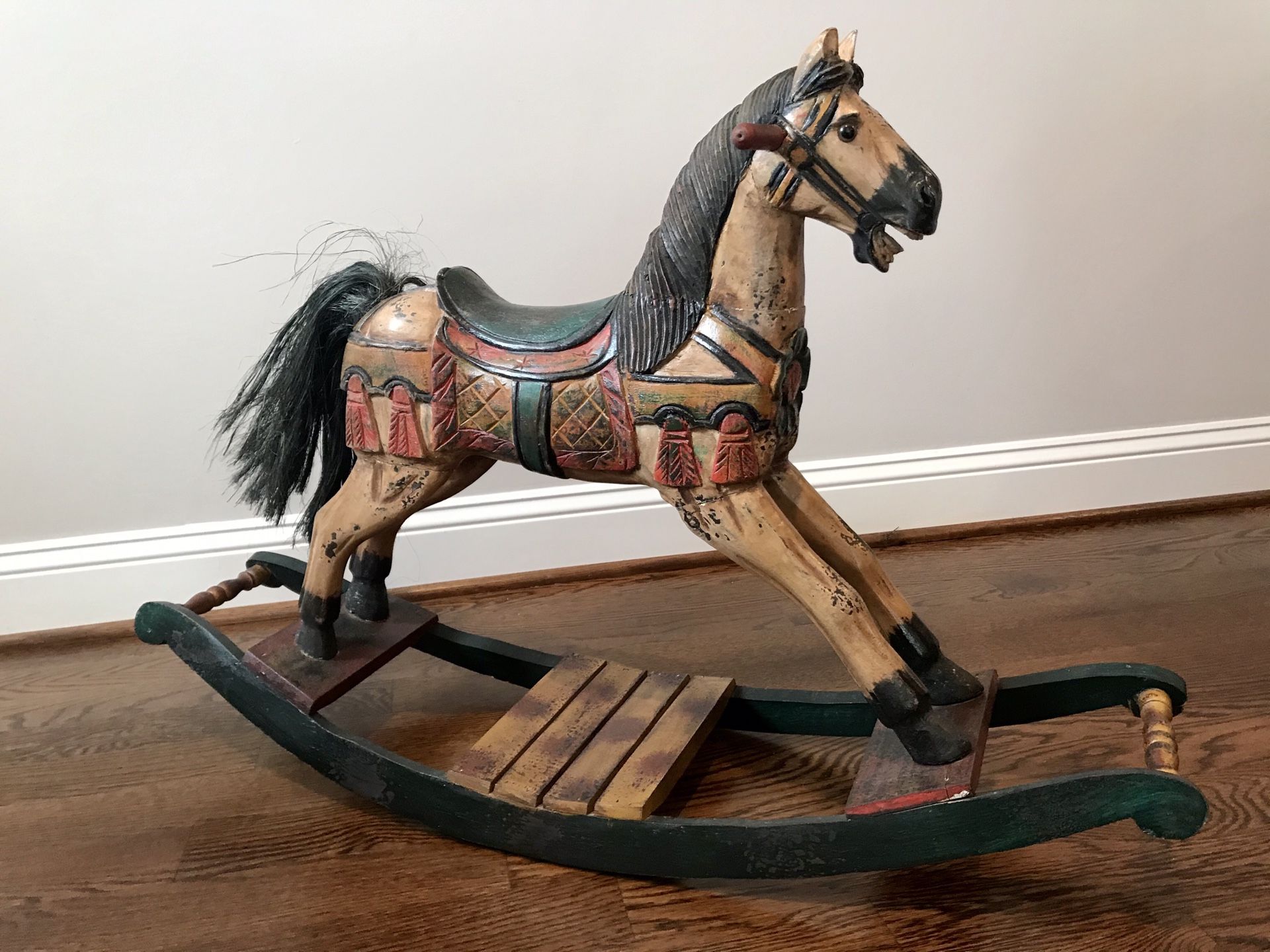 Vintage wooden rocking horse