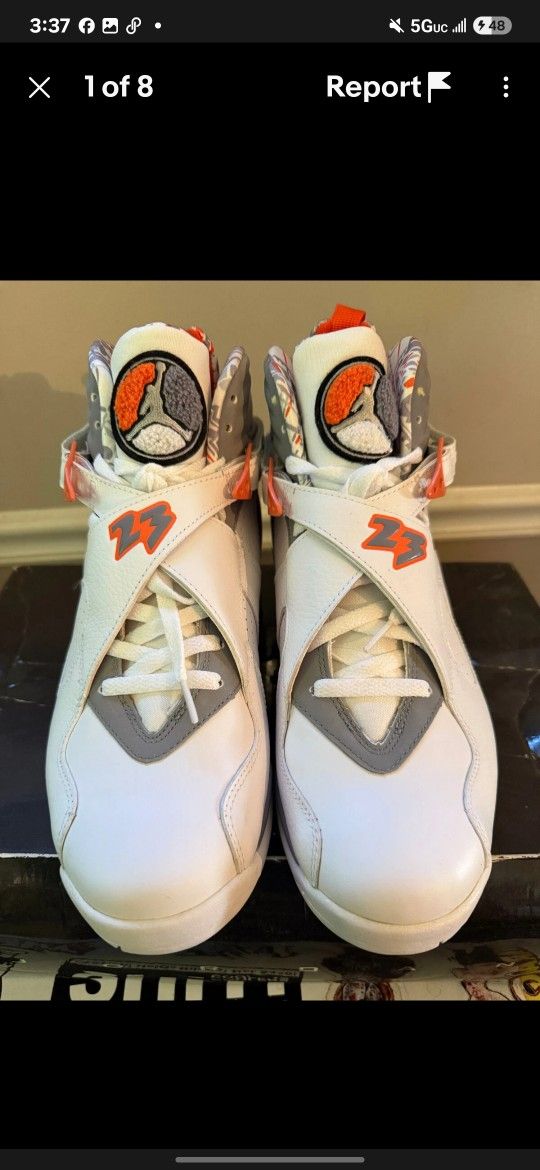 Jordan 8 "Orange Blaze" Sz 12