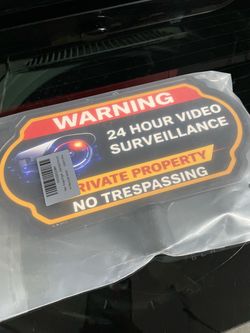 Surveillance Sign with Stake😎