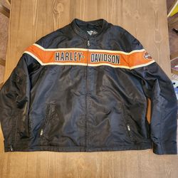Vtg Harley Davidson Generations Motorcycle Jacket 2XL Black Men’s Size Authentic