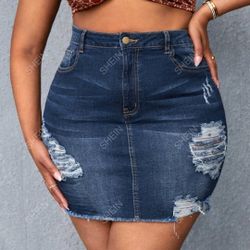 Womans Jean Skirt 1x