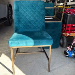 4 Teal Dining Room Chairs