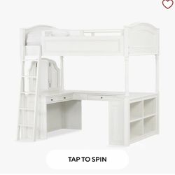 Beautiful Girls Twin Bed Vanity , Desk And Bookcase Set