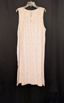 Croft & Barrow Pale Pink Sleeveless Nightgown with White Lace 1 X