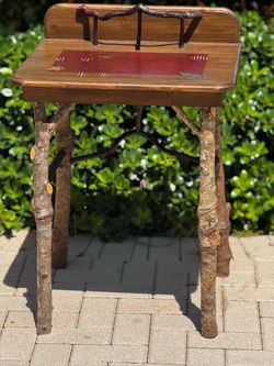 Rustic Twig Branch Wood Side Table