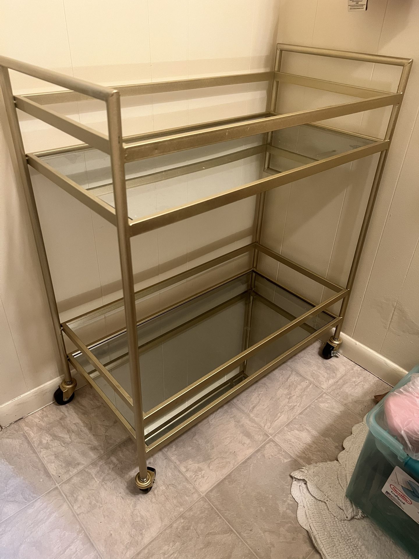 Gold Mirrored Bar Cart