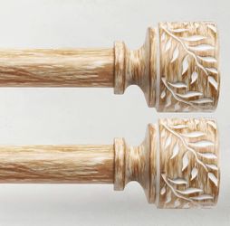 X 2 Pack Boho Wood Curtain Rods for Windows 48 to 84 Inch, X(139)