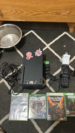 Xbox series X with games and accessories
