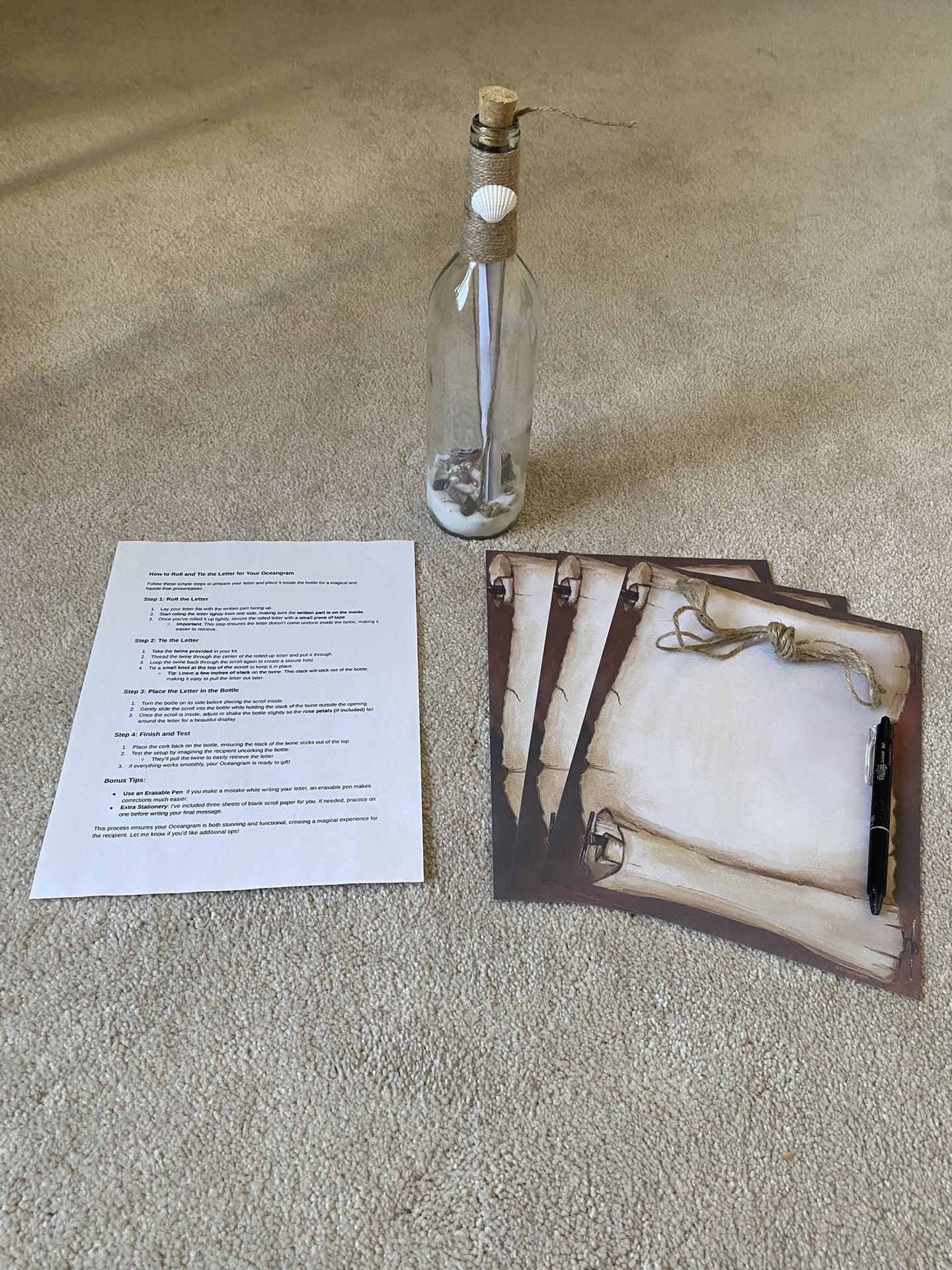Message in a Bottle DIY Kit Gift (Oceangrams Store On Etsy)