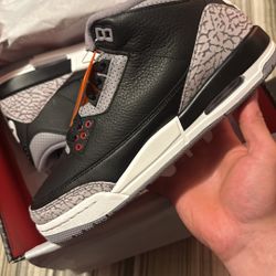 Black Cement 3’s Sz 7x2 Deadstock Never Worn Down To Reciept 