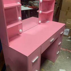 Makeup Vanity  Bedroom Dressing Room (Pink) 
