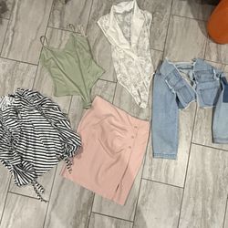 Large - Price Range $5 To $8 Each Top , Skirt , Jacket , Bodysuit 