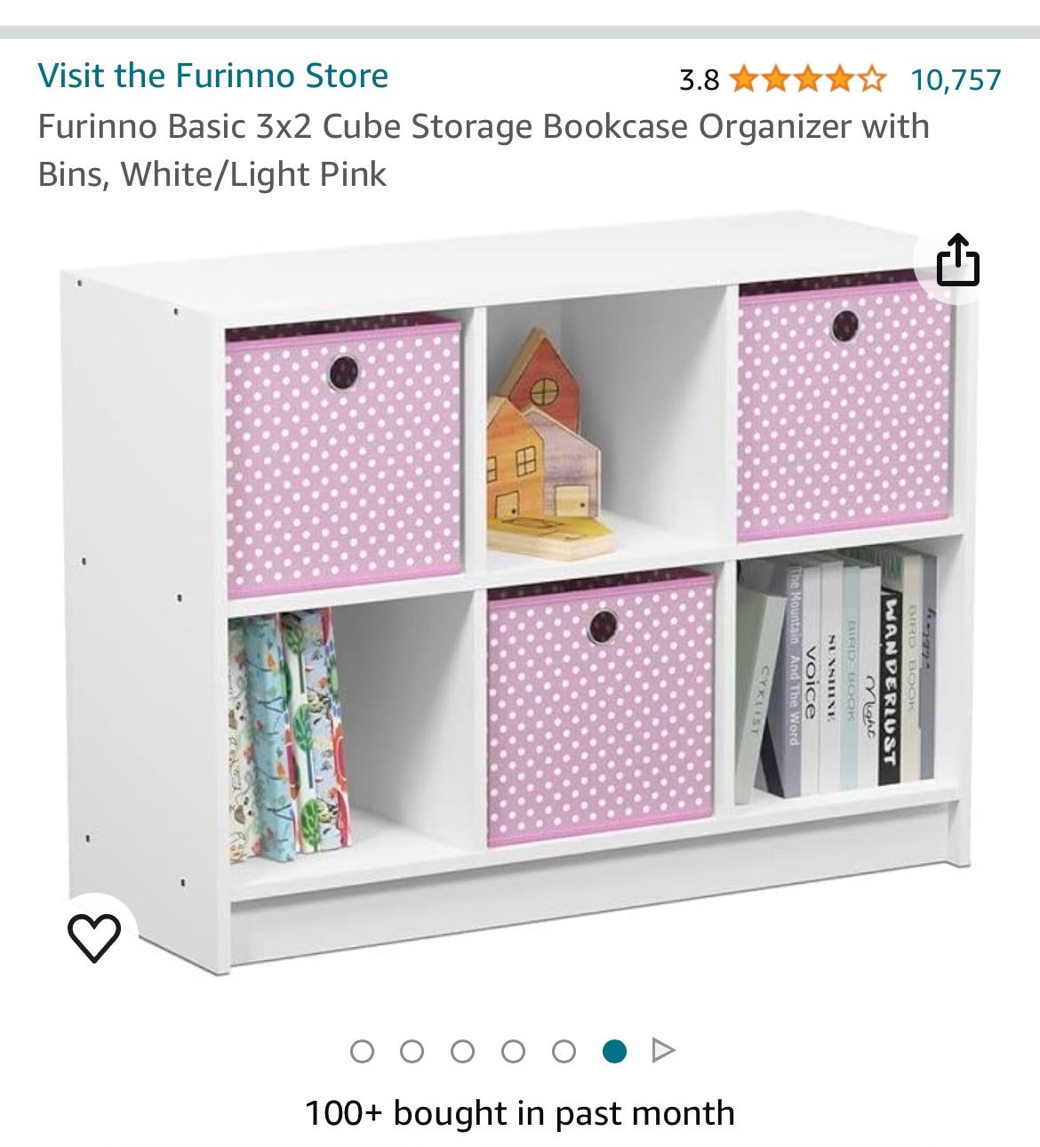 Cube Storage Bookshelf With Storage Organizers