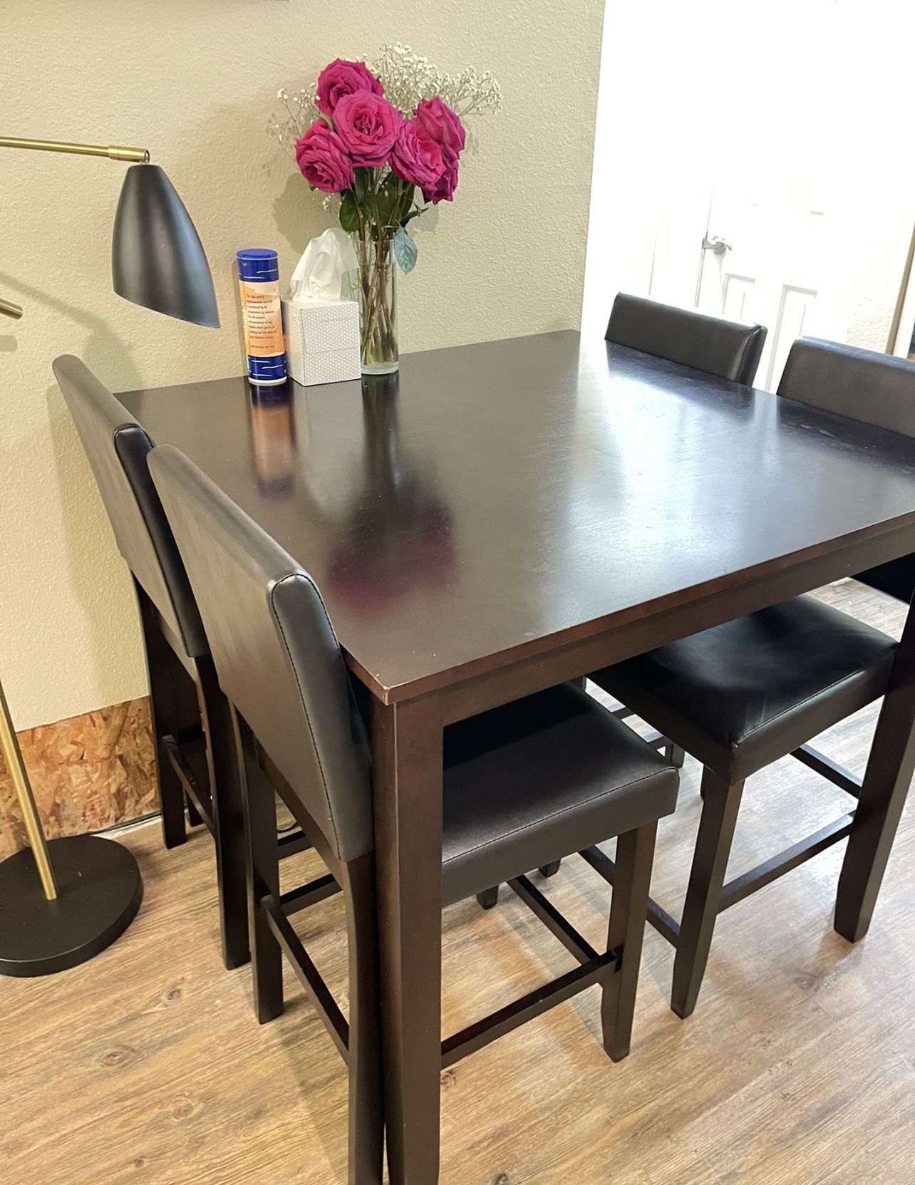 Dining Table And Leather Chairs