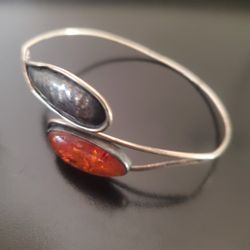 Amber And Silver Bracelet 