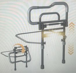 Bed Rails for Elderly Adults Safety - Foldable Bed Assist Rail for Seniors with LED Sensor Light & Storage Pocket (Fits King Queen Full Twin Beds)