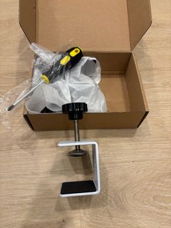 3 pack heavy duty white metal desk clamps