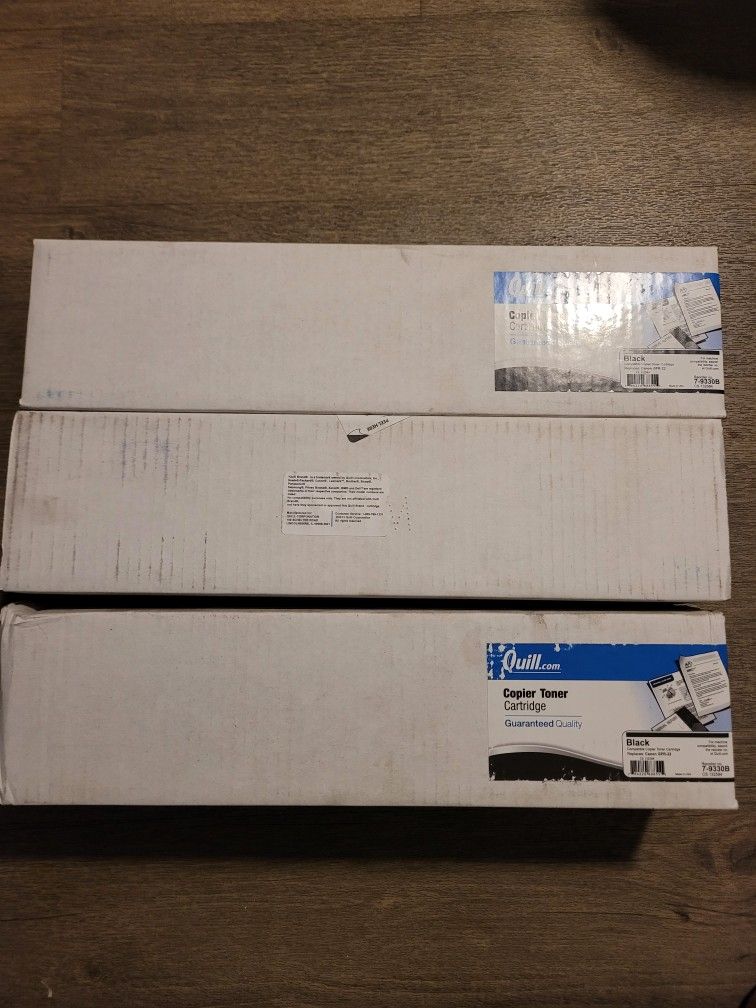 3 X QUILL TONER CARTRIDGE FOR CANON GPR-22 PRINTER REORDER #7-9330B 