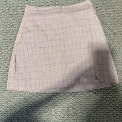 Light Pink Plaid Skirt 