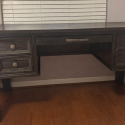Office solid wood desk with filing cabinet