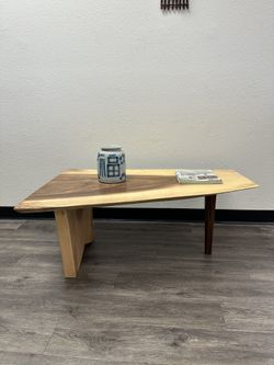 Solid Wood Coffee Table – Live Edge Modern Style (41”) 