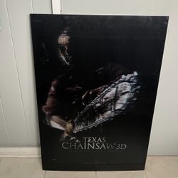 The Texas Chainsaw Massacre 3D Authentic Lenticular 27x40 Movie Theater Poster Poster is on heavy plastic acrylic  Dimenssions are 40” x 27” Horror mo