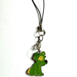 Cellphone Charm Keychain Accessory Dog (green)