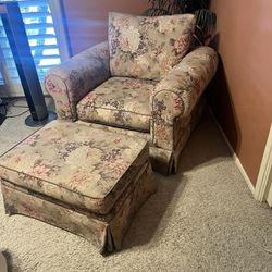 Free Arm Chair With Matching Ottoman 