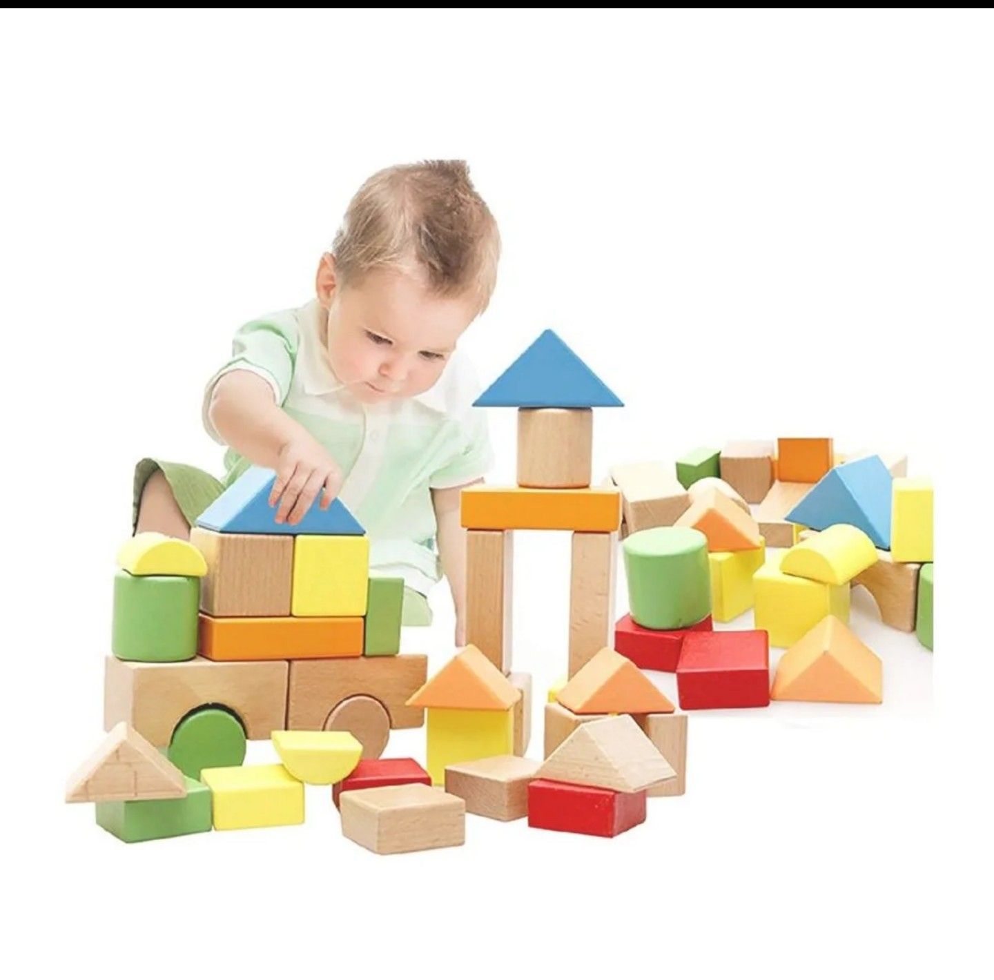 100pc Wooden block set