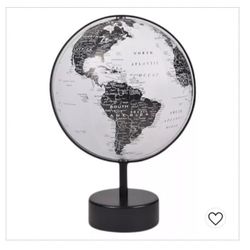 Stylish Small Desk Globe - Black & White 