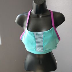 Energy zone teal & purple large sports bra
