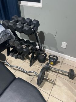 Home Gym Weight Set with Rack