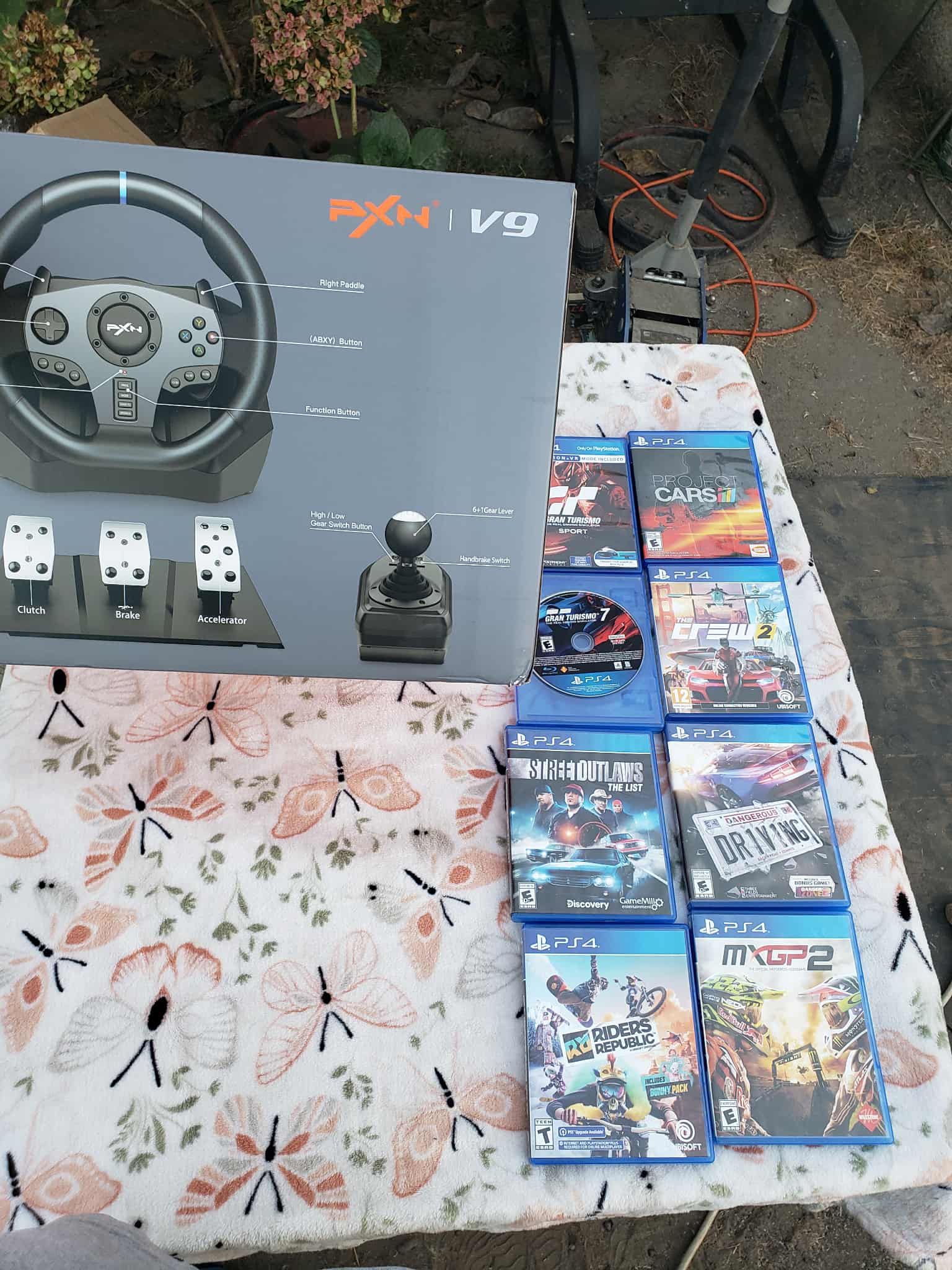 $20! Per Game x 8 Brand New Racing Games is $160! & $300! On Racing Kitt brand New With rack stand chair for $360. Work On PS5 PS4 free delivery in pe