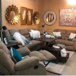 Tulen Mocha Reclining Living Room Set (SOFA and LOVESEAT